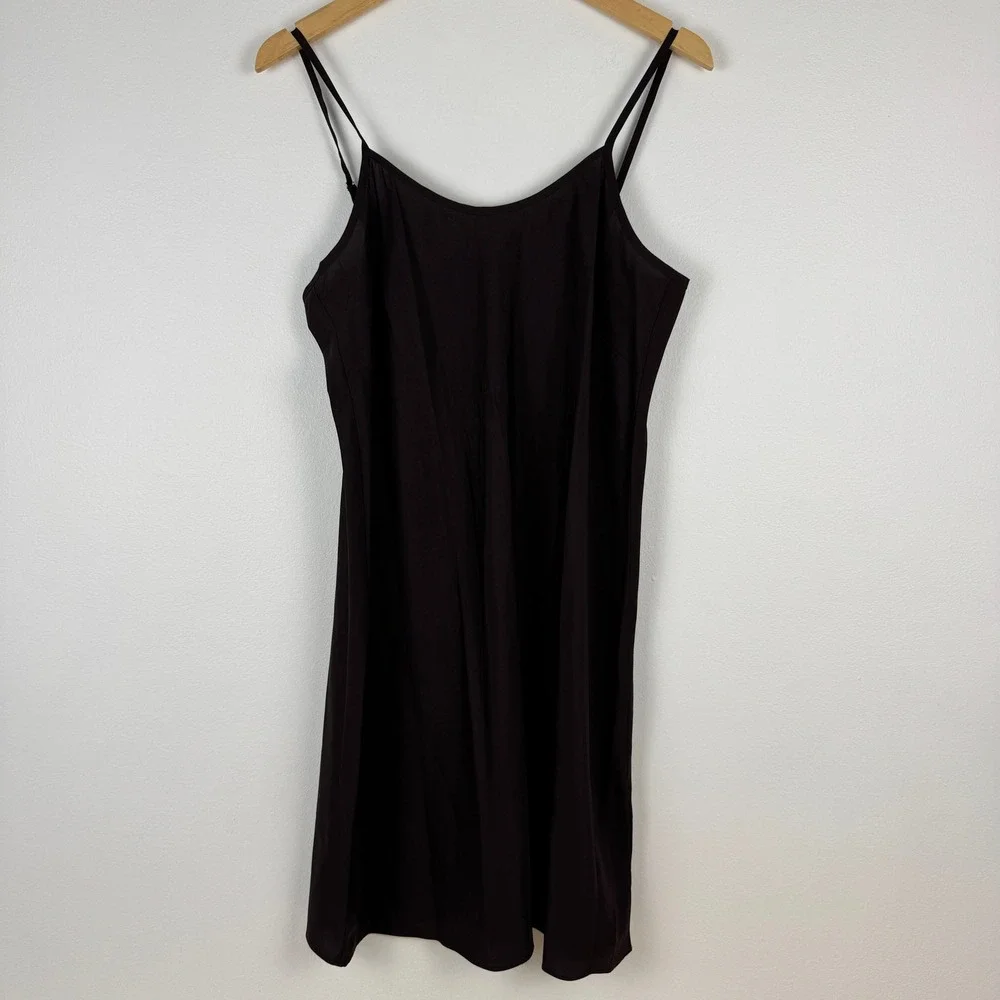 Nanette Lepore Brown Spaghetti Strap A-Line Knee Length Slip Dress Women 10